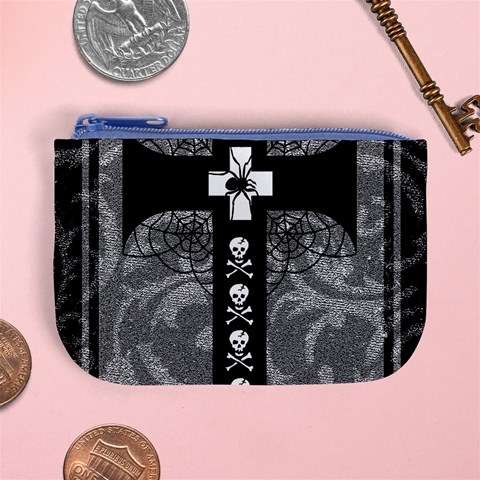 Spider Web Cross Mini Coin Purse from ArtsNow.com Front