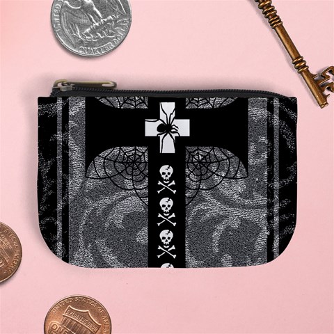 Spider Web Cross Mini Coin Purse from ArtsNow.com Front