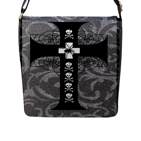 Spider Web Cross Flap Closure Messenger Bag (Large) from ArtsNow.com Front