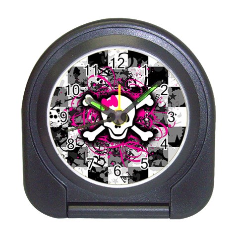 Splatter Girly Skull Travel Alarm Clock from ArtsNow.com Front