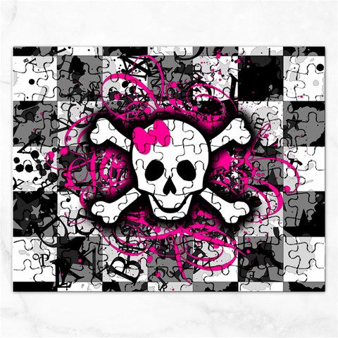 Splatter Girly Skull Jigsaw Puzzle (Rectangular) from ArtsNow.com Front