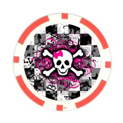 Splatter Girly Skull Poker Chip Card Guard from ArtsNow.com Front