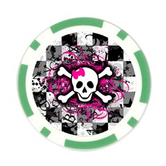 Splatter Girly Skull Poker Chip Card Guard from ArtsNow.com Front