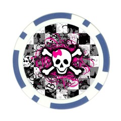 Splatter Girly Skull Poker Chip Card Guard from ArtsNow.com Front