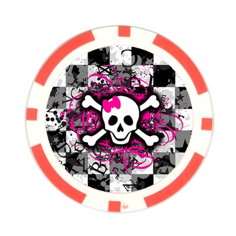 Splatter Girly Skull Poker Chip Card Guard (10 pack) from ArtsNow.com Front