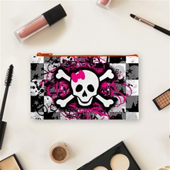 Splatter Girly Skull Cosmetic Bag (Small) from ArtsNow.com Front