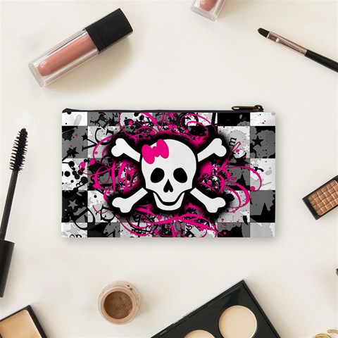 Splatter Girly Skull Cosmetic Bag (Small) from ArtsNow.com Back