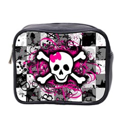 Splatter Girly Skull Mini Toiletries Bag (Two Sides) from ArtsNow.com Front