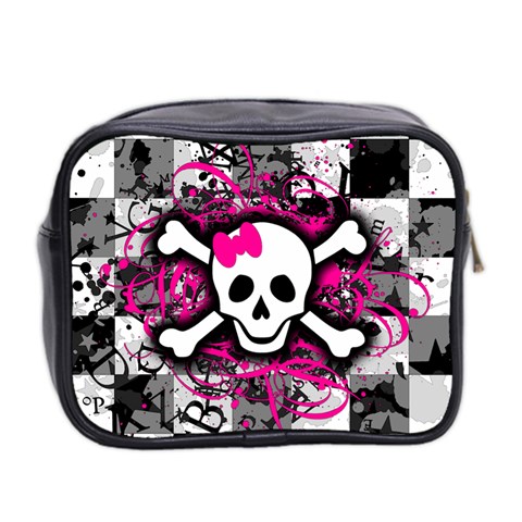 Splatter Girly Skull Mini Toiletries Bag (Two Sides) from ArtsNow.com Back