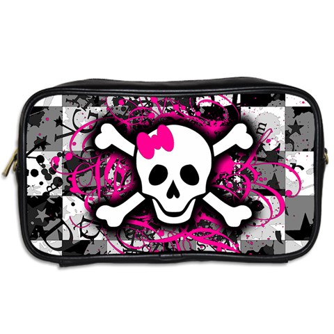 Splatter Girly Skull Toiletries Bag (Two Sides) from ArtsNow.com Back