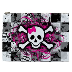Splatter Girly Skull Cosmetic Bag (XXL) from ArtsNow.com Front