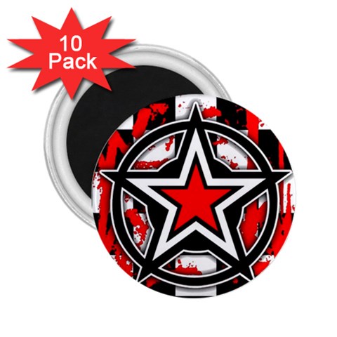 Star Checkerboard Splatter 2.25  Magnet (10 pack) from ArtsNow.com Front