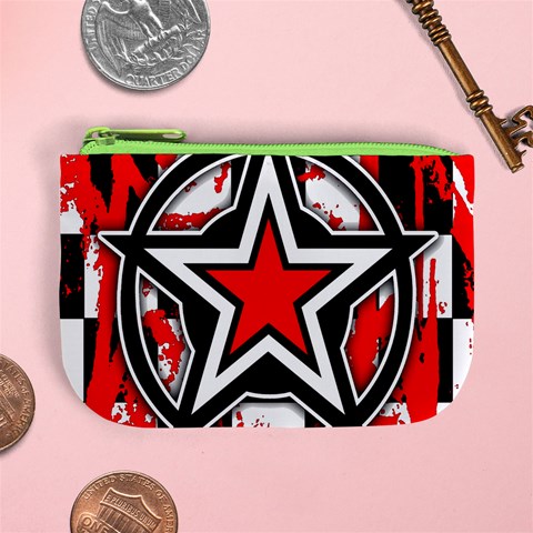 Star Checkerboard Splatter Mini Coin Purse from ArtsNow.com Front