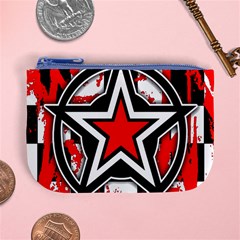 Star Checkerboard Splatter Mini Coin Purse from ArtsNow.com Front