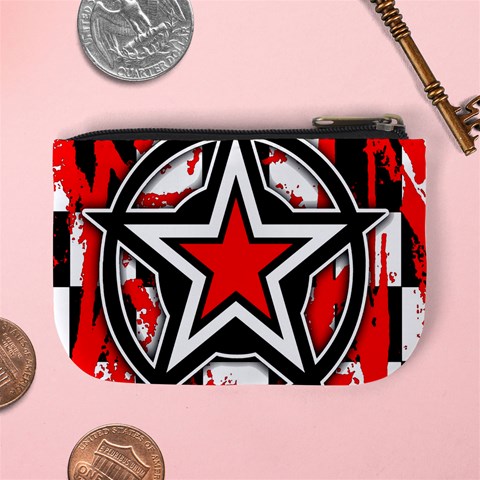 Star Checkerboard Splatter Mini Coin Purse from ArtsNow.com Back