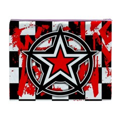 Star Checkerboard Splatter Cosmetic Bag (XL) from ArtsNow.com Back