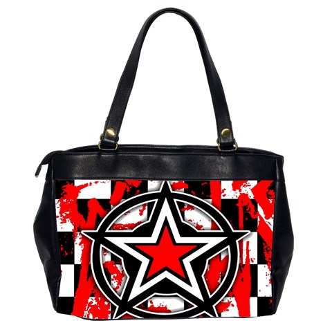 Star Checkerboard Splatter Oversize Office Handbag (Two Sides) from ArtsNow.com Back