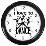 I love to dance Wall Clock (Black)