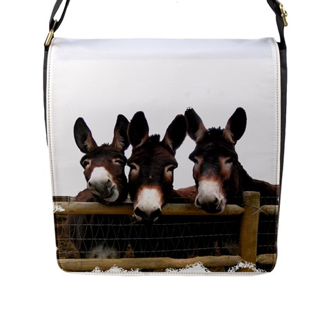 Three donks Flap Closure Messenger Bag (Large) from ArtsNow.com Front