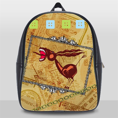 Braying Donkey School Bag (XL) from ArtsNow.com Front