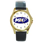 mmbiglogo2 Round Gold Metal Watch