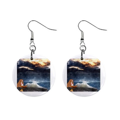 Stormy Twilight  Mini Button Earrings from ArtsNow.com Front