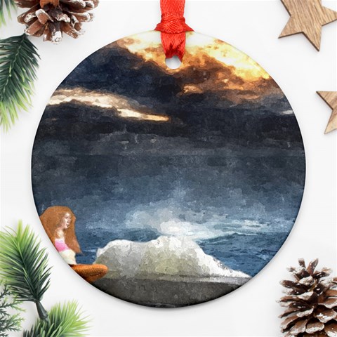 Stormy Twilight  Round Ornament (Two Sides) from ArtsNow.com Back