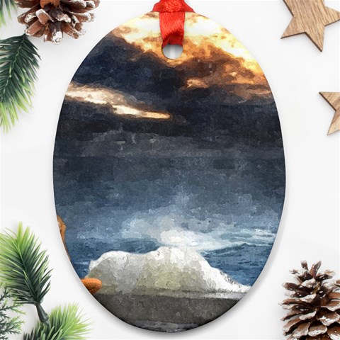 Stormy Twilight  Oval Ornament (Two Sides) from ArtsNow.com Back