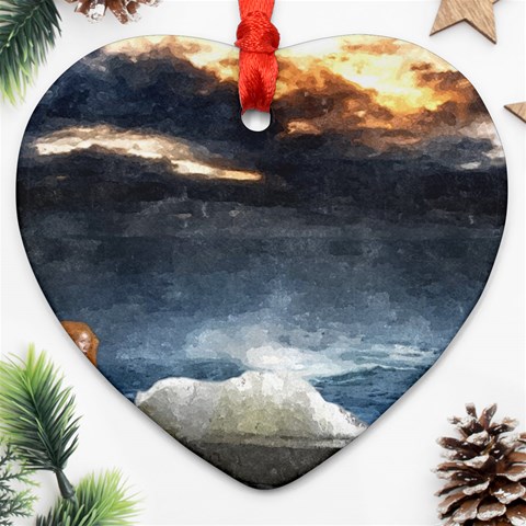 Stormy Twilight  Heart Ornament (Two Sides) from ArtsNow.com Back