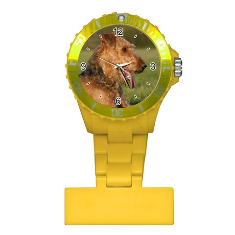 Use Your Dog Photo Airedale Terrier Nurses Watch from ArtsNow.com Front