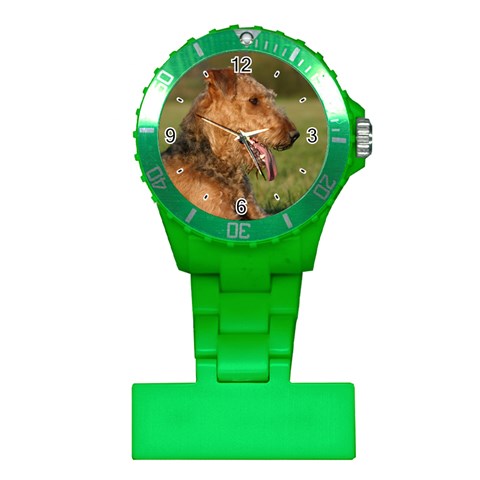 Use Your Dog Photo Airedale Terrier Nurses Watch from ArtsNow.com Front