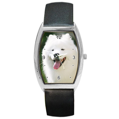 Use Your Photo American Eskimo Dog Barrel Style Metal Watch from ArtsNow.com Front