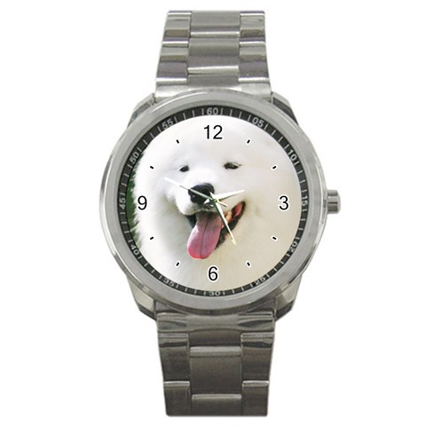 Use Your Photo American Eskimo Dog Sport Metal Watch from ArtsNow.com Front