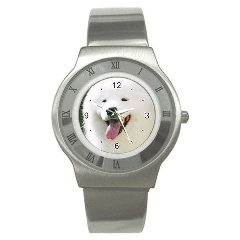 Use Your Photo American Eskimo Dog Stainless Steel Watch from ArtsNow.com Front