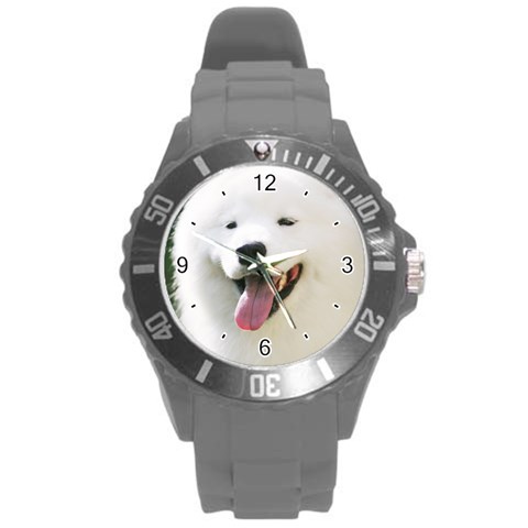 Use Your Photo American Eskimo Dog Round Plastic Sport Watch Large from ArtsNow.com Front