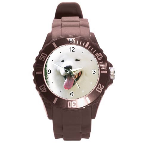 Use Your Photo American Eskimo Dog Round Plastic Sport Watch Large from ArtsNow.com Front