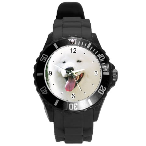 Use Your Photo American Eskimo Dog Round Plastic Sport Watch Large from ArtsNow.com Front