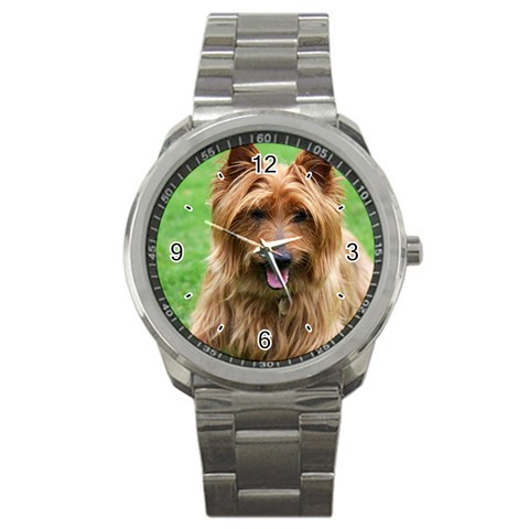 Use Your Dog Photo Australian Terrier Sport Metal Watch from ArtsNow.com Front