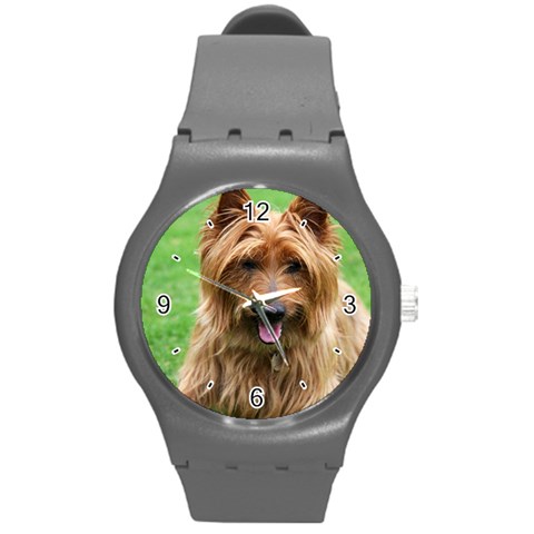 Use Your Dog Photo Australian Terrier Round Plastic Sport Watch Medium from ArtsNow.com Front