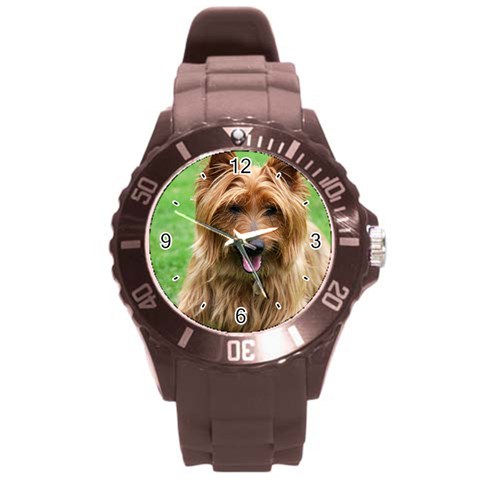 Use Your Dog Photo Australian Terrier Round Plastic Sport Watch Large from ArtsNow.com Front