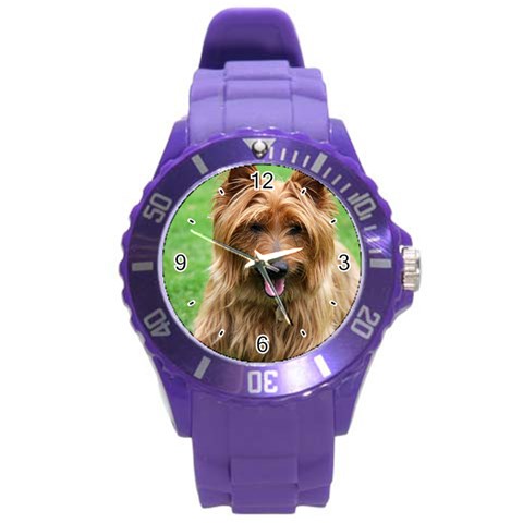 Use Your Dog Photo Australian Terrier Round Plastic Sport Watch Large from ArtsNow.com Front