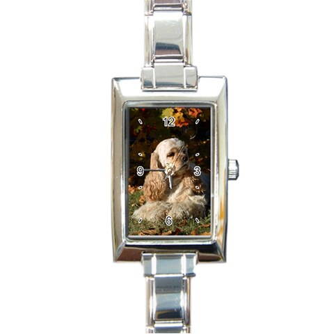 Use Your Dog Photo Cocker Spaniel Rectangular Italian Charm Watch from ArtsNow.com Front