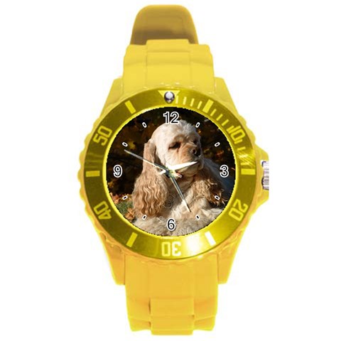 Use Your Dog Photo Cocker Spaniel Round Plastic Sport Watch Large from ArtsNow.com Front