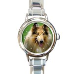 Use Your Dog Photo Collie Round Italian Charm Watch