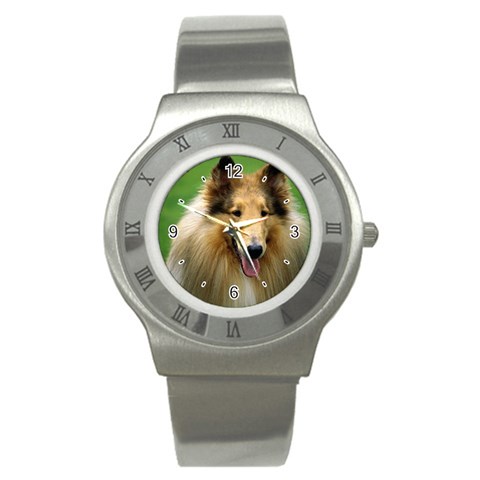 Use Your Dog Photo Collie Stainless Steel Watch from ArtsNow.com Front