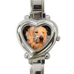 Use Your Dog Photo Golden Retriever Heart Italian Charm Watch