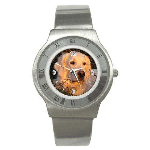 Use Your Dog Photo Golden Retriever Stainless Steel Watch from ArtsNow.com Front