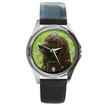 Use Your Dog Photo Irish Water Spaniel Round Metal Watch