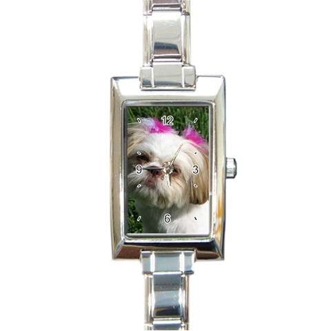 Use Your Dog Photo Shih Tzu Rectangular Italian Charm Watch from ArtsNow.com Front