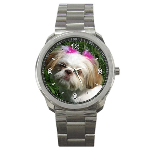 Use Your Dog Photo Shih Tzu Sport Metal Watch from ArtsNow.com Front